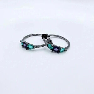GLASS Stone Hoops Earrings | Party Earrings